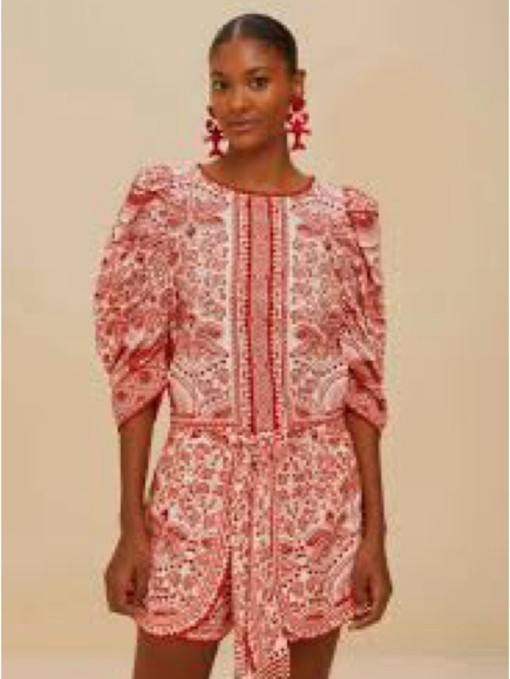 FARM Rio Red and White Printed Tie-Front Skort - Picture 5 of 5